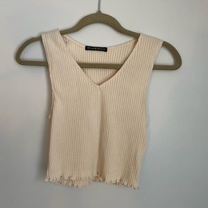 Brandy Melville cream knit tank top
